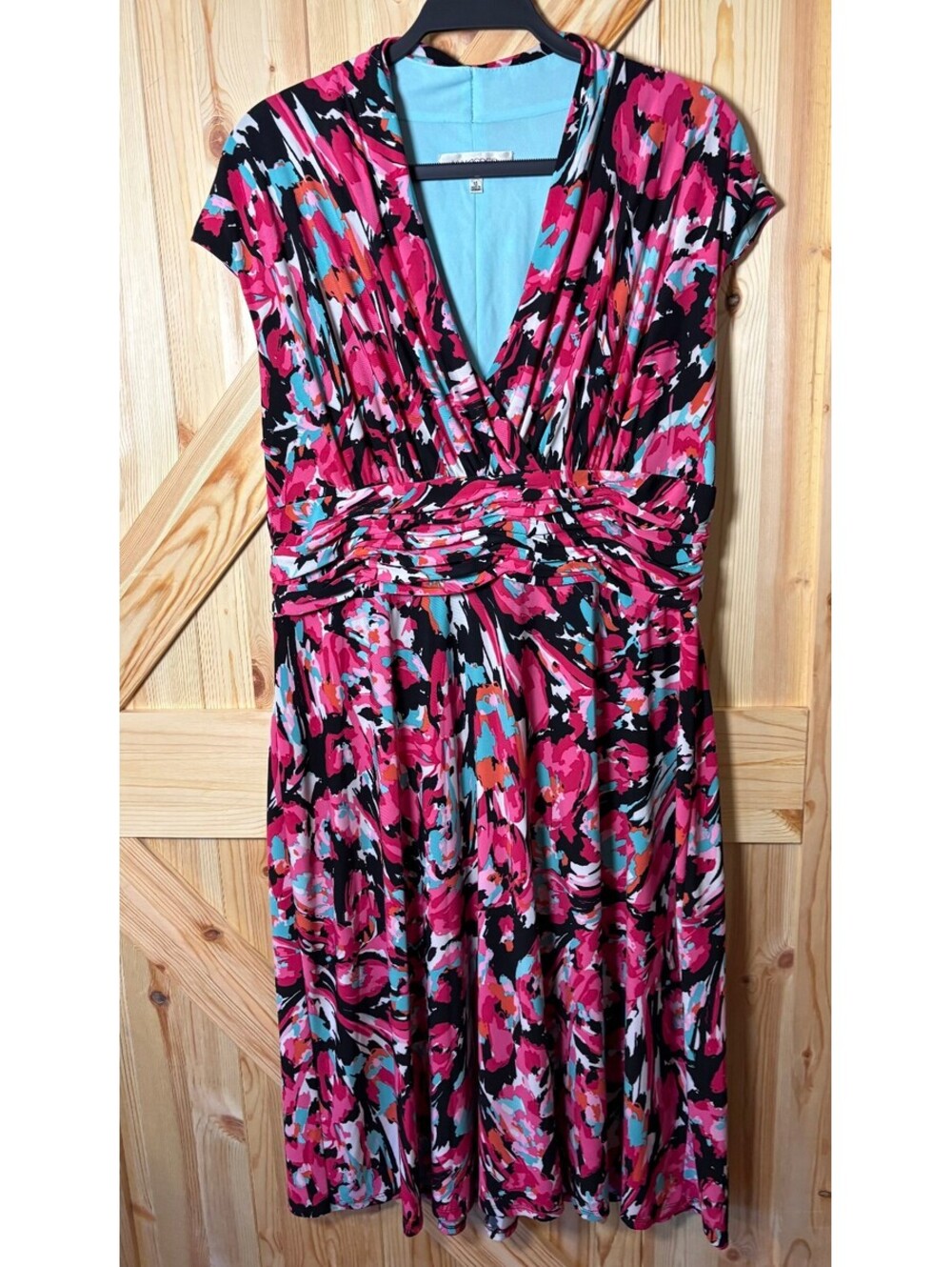 Kasper Women's Size 16 Floral Print Dress with Ruched Waist